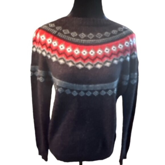 Weatherproof Vintage Size‎ Medium Ladies Fairisle Sweater Grey and Red - Picture 1 of 6